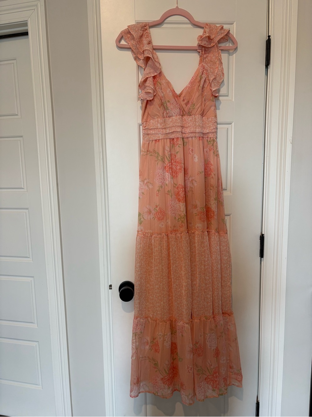Orange floral maxi dress